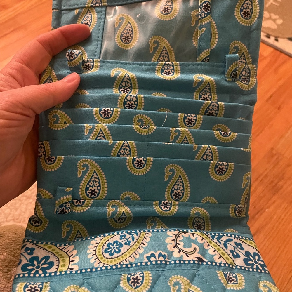 A gently tri-fold used wallet
